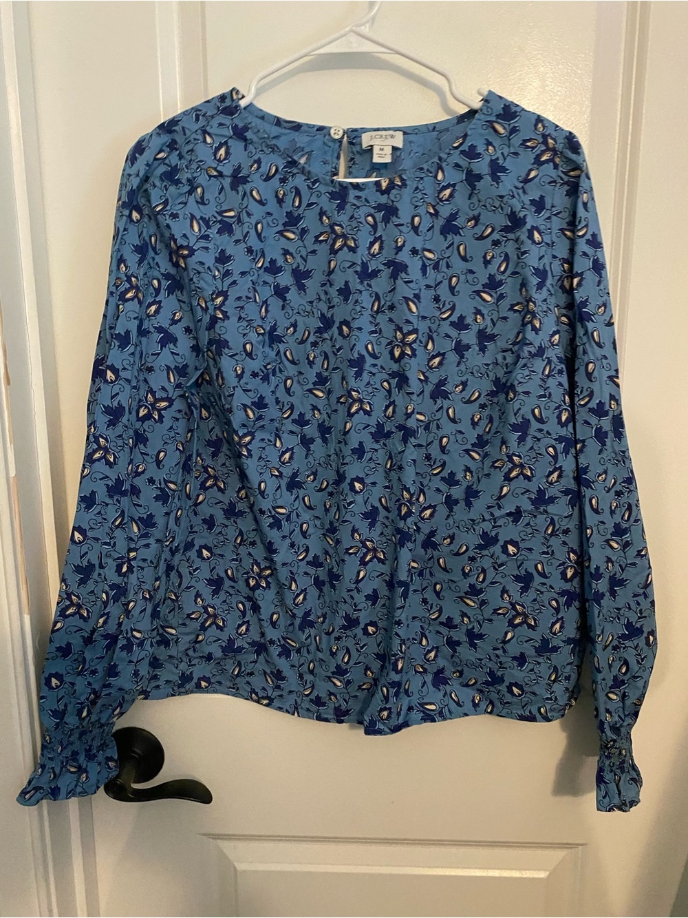 J. Crew Light Blue Floral Long-Sleeve Blouse - Picture 2 of 7